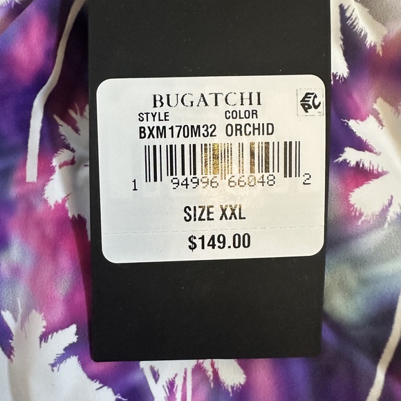 New Bugatchi Vibrant Palm Tree Swim Trunks - Picture 3 of 6